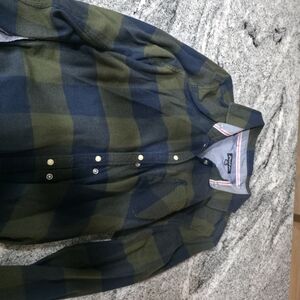 Plaid Button Down Shirt - Green and Blue